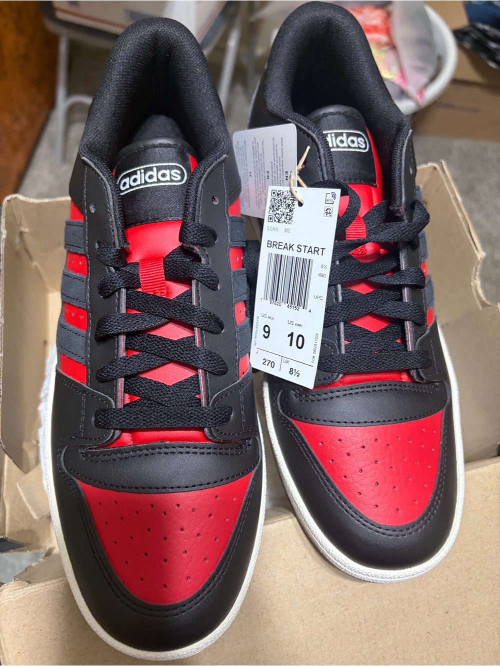 adidas Men’s Low-Top Sneakers - Black & Red Accents